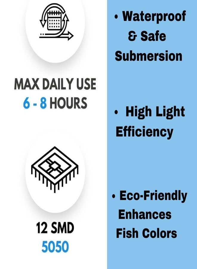 PET FUN RST-500LED LED Submersible Lamp | Aquarium Light | Waterproof Fish Tank Light | Energy-Efficient Underwater Lighting | 5W | 220-240V AC | Eco-Friendly (1, 48 CM) - Image 2